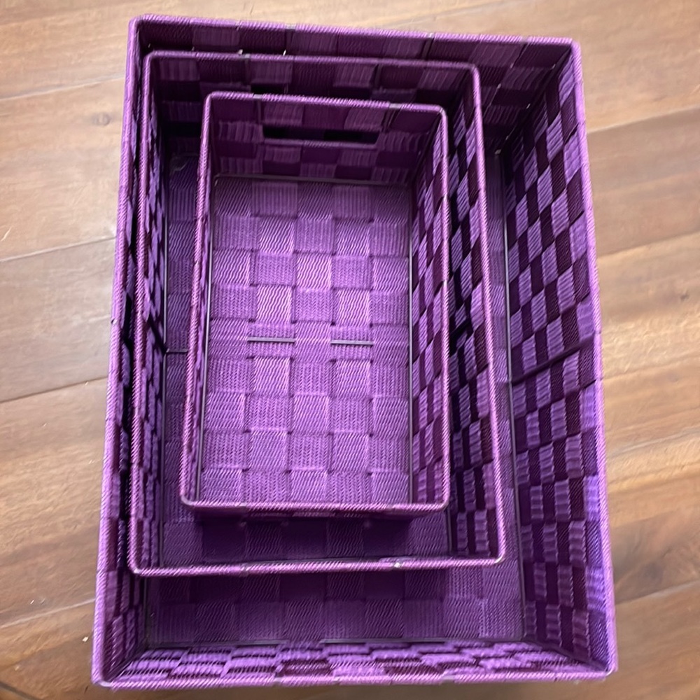 Royal purple storage baskets